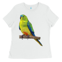 White Neophema Parrot Ladies Tee - LillyAllenDesigns