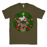 Army Green deer christmas Classic Tee - BundleAndBundleShop