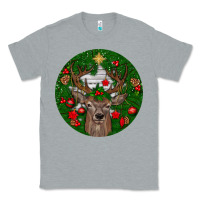 Heather Grey deer christmas Classic Tee - BundleAndBundleShop