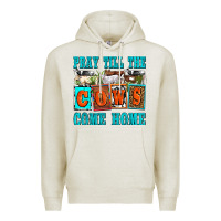 Oatmeal Heather pray till the cows come home olivia Premium Hoodie - OliviaCreatesArt