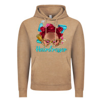 Vintage Coffee Afro Bantu Knots Red Hairdresser With Leopard Glasses Bbs Vintage Hoodie - BundleAndBundleShop