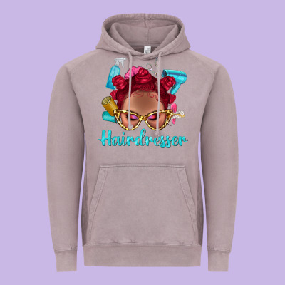 Afro Bantu Knots Red Hairdresser With Leopard Glasses Bbs Vintage Hoodie Designed By Bundleandbundleshop