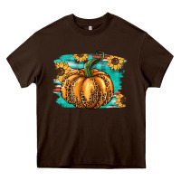 Chocolate Brown pumpkin western Heavy Core Tee - BarkalooDesign