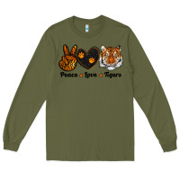 Army Green peace love tigers Long Sleeve Tee - RanaPortraitStore