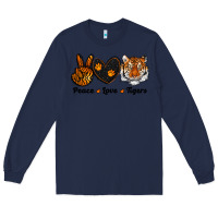 Navy peace love tigers Long Sleeve Tee - RanaPortraitStore