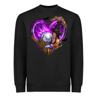 Black Halloween Heart with Witch Heavyweight Sweatshirt - texasbilliewilder