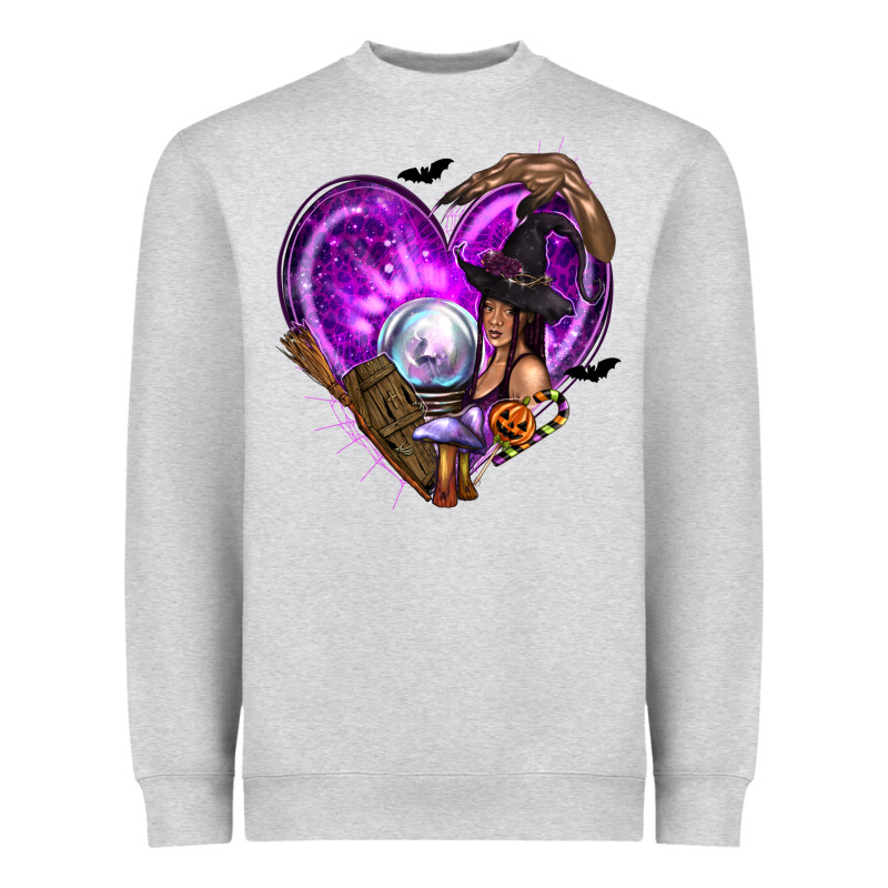 Halloween Heart With Witch Heavyweight Sweatshirt by texasbilliewilder | Teevron