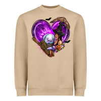 Mushroom Halloween Heart with Witch Heavyweight Sweatshirt - texasbilliewilder