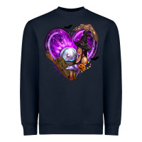 Navy Halloween Heart with Witch Heavyweight Sweatshirt - texasbilliewilder