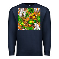 Navy St. Patrick's Goat Family With Balloons Seamless Premium Sweatshirt - FaDigitalArtStudio