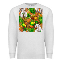 Oatmeal Heather St. Patrick's Goat Family With Balloons Seamless Premium Sweatshirt - FaDigitalArtStudio