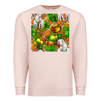 Pale Pink St. Patrick's Goat Family With Balloons Seamless Premium Sweatshirt - FaDigitalArtStudio