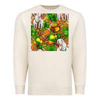 Sandshell St. Patrick's Goat Family With Balloons Seamless Premium Sweatshirt - FaDigitalArtStudio