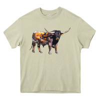 Mossy Texas Longhorn Bull Heavy Core Tee - LillyAllenDesigns