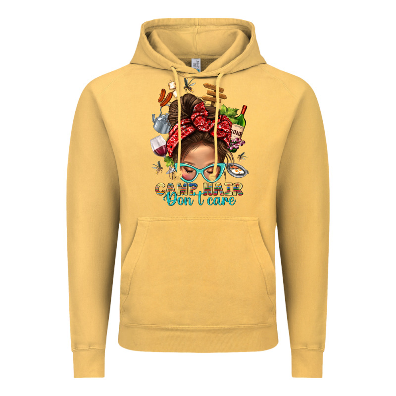 Camp Hair Dont Care Messy Bun Bbs Vintage Hoodie by BundleAndBundleShop | Teevron