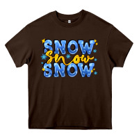 Chocolate Brown snow snow snow with sparkle Heavy Core Tee - AdoDesignShop