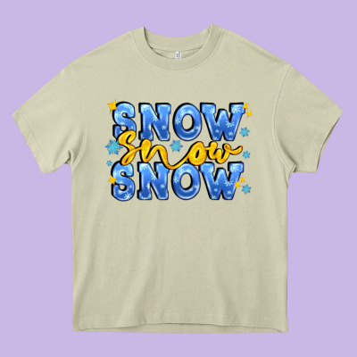 Snow Snow Snow With Sparkle Heavy Core Tee Designed By Adodesignshop
