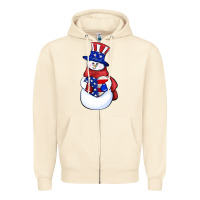 Sandshell Patriotic snowman 4th of july Zipper Hoodie - HowdyJamesFarm