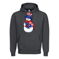 Smoke Patriotic snowman 4th of july Zipper Hoodie - HowdyJamesFarm