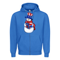 True Royal Patriotic snowman 4th of july Zipper Hoodie - HowdyJamesFarm