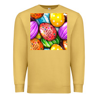 Antique Gold Happy Easter Eggs Seamless Pattern Premium Sweatshirt - BundleAndBundleShop