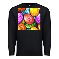 Black Happy Easter Eggs Seamless Pattern Premium Sweatshirt - BundleAndBundleShop