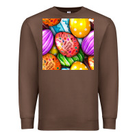 Chestnut Happy Easter Eggs Seamless Pattern Premium Sweatshirt - BundleAndBundleShop