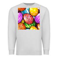 Dove Grey Happy Easter Eggs Seamless Pattern Premium Sweatshirt - BundleAndBundleShop