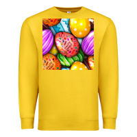 Lemon Happy Easter Eggs Seamless Pattern Premium Sweatshirt - BundleAndBundleShop