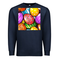 Navy Happy Easter Eggs Seamless Pattern Premium Sweatshirt - BundleAndBundleShop