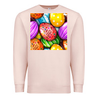 Pale Pink Happy Easter Eggs Seamless Pattern Premium Sweatshirt - BundleAndBundleShop