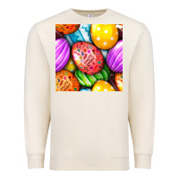 Sandshell Happy Easter Eggs Seamless Pattern Premium Sweatshirt - BundleAndBundleShop