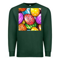 Sports Green Happy Easter Eggs Seamless Pattern Premium Sweatshirt - BundleAndBundleShop