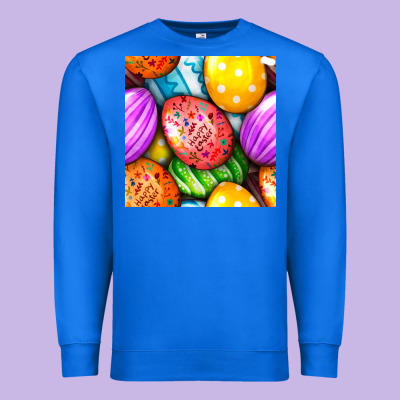 Happy Easter Eggs Seamless Pattern Premium Sweatshirt Designed By Bundleandbundleshop