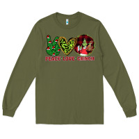 Army Green Peace Love Grinch Long Sleeve Tee - Bettercallsaul