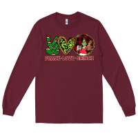 Burgundy Peace Love Grinch Long Sleeve Tee - Bettercallsaul