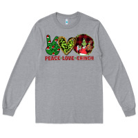 Heather Grey Peace Love Grinch Long Sleeve Tee - Bettercallsaul