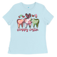 Baby Blue happy easter dental Ladies Tee - RanaPortraitStore