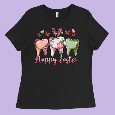 Happy Easter Dental Ladies Tee Designed By Ranaportraitstore