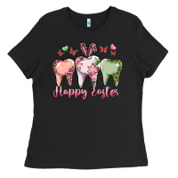 Black happy easter dental Ladies Tee - RanaPortraitStore