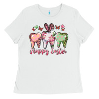 White happy easter dental Ladies Tee - RanaPortraitStore