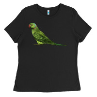 Black Ring Necked Parakeet Ladies Tee - LillyAllenDesigns
