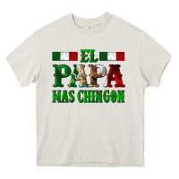 Cream El Papa Mas Chingon Mexican Heavy Core Tee - LillyAllenDesigns
