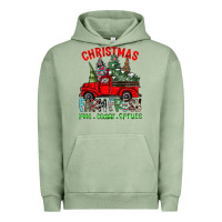 Pigment Oil Green christmas tree farm truck Urban Hoodie - CowhideDigitalArt