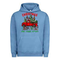 Pigment Pebble Blue christmas tree farm truck Urban Hoodie - CowhideDigitalArt