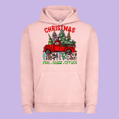 Christmas Tree Farm Truck Urban Hoodie Designed By Cowhidedigitalart