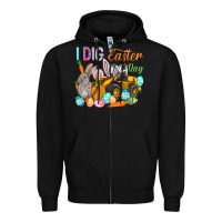 Black I dig Easter Day Zipper Hoodie - HowdyJamesFarm