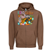 Chestnut I dig Easter Day Zipper Hoodie - HowdyJamesFarm