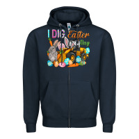 Navy I dig Easter Day Zipper Hoodie - HowdyJamesFarm