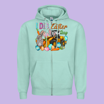 I Dig Easter Day Zipper Hoodie Designed By Howdyjamesfarm